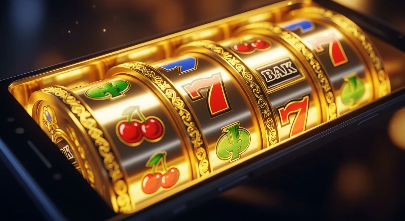 Мобильные слоты в темном премиальном стиле на смартфоне