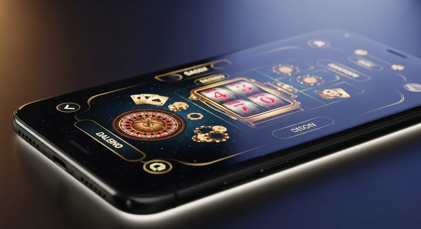 Темный премиальный интерфейс мобильного казино крупным планом